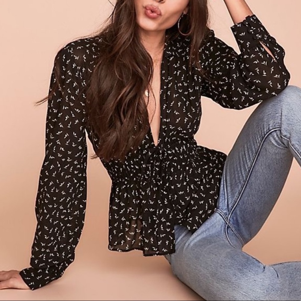 Free people button front blouse!  Super cute button details & so flattering!